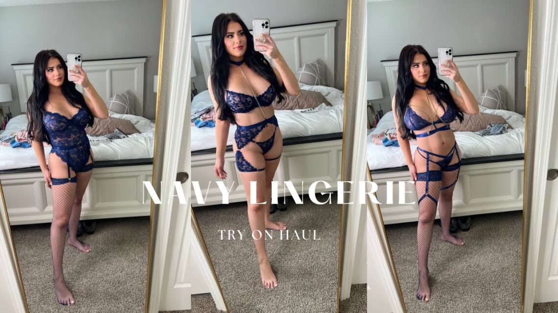 💙Navy Blue Lingerie💙 | Shein Try On | #tryon