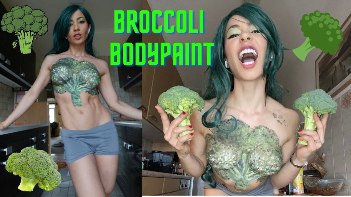 Self Body Paint Broccoli // Body Painting Broccoli // Art Body Make Up Broccoli // Pintura Corporal