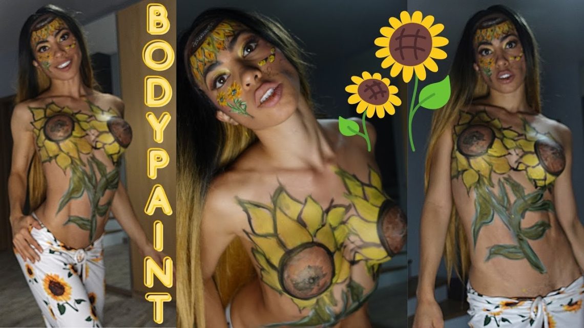 SunFlower Body Paint / Girasoles Pintura Corporal / How To Paint Sunflowers / Como Pintar Girasoles